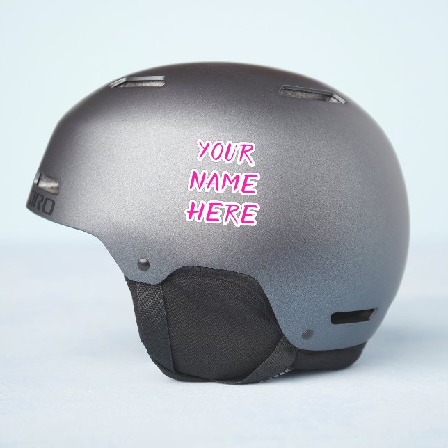 Adesivo Custom Name Text Script Pink Helmet Stickers (Lado do capacete)