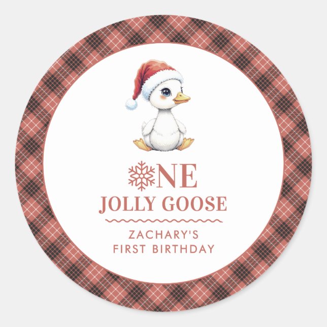 Adesivo Custom One Jolly Goose December First Birthday (Frente)