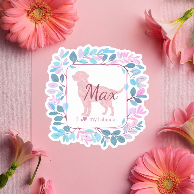 Adesivo Custom Pastel Pink Labrador Retriever Sticker Gift (Criador carregado)