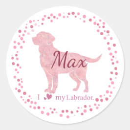 Adesivo Custom Pastel Pink Labrador Retriever Sticker Gift