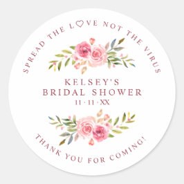 Adesivo Custom Pink Garland Wreath Bridal Shower Sanitizer