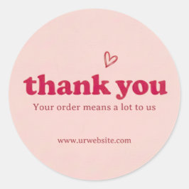 Adesivo Custom Pink Thank You Business Sticker 