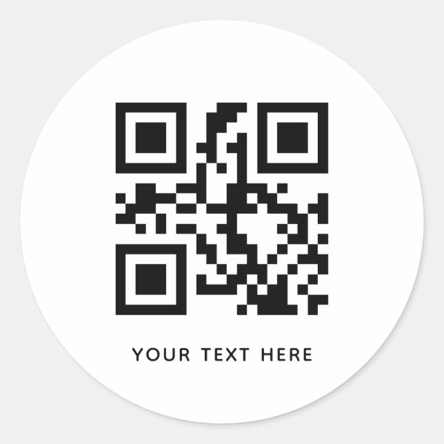 Adesivo Custom QR Code and Text Promotion White (Frente)