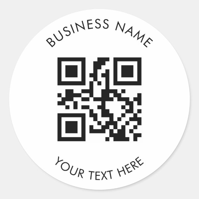 Adesivo Custom QR Code Business and Text Promotion White (Frente)