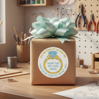 Adesivo Custom Rings Maker Thank You for Order Stickers