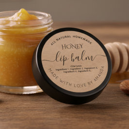 Adesivo Custom Rustic kraft lip balm labels