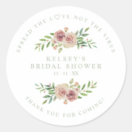 Adesivo Custom Sage Garland Wreath Bridal Shower Sanitizer