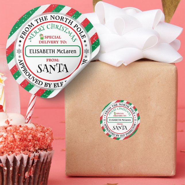 Adesivo Custom Santa Claus Name Sticker — North Pole Works (Custom Santa Claus Name Sticker — North Pole Workshop)