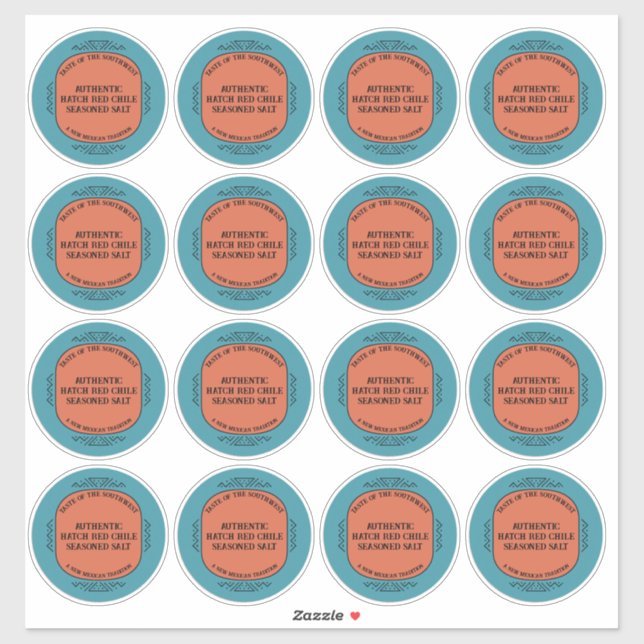 Adesivo Custom Southwest Style Jar Box Tin Label Set (Folha)