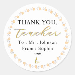 Adesivo Custom Teacher Stickers – Thank You with Name