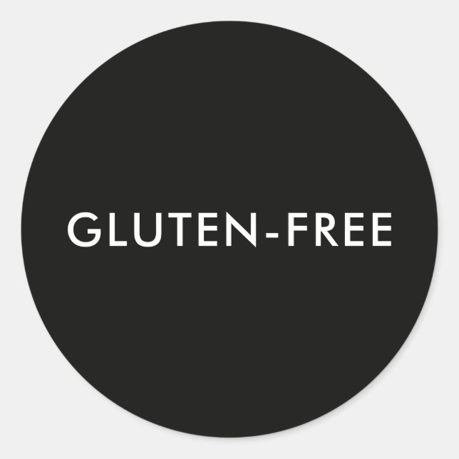 Adesivo Custom Text Modern Black Gluten-free Food Label (Frente)