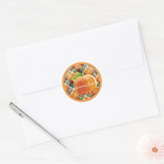 Adesivo Custom Text On Autumn Plaid Pattern 20XX (Envelope)