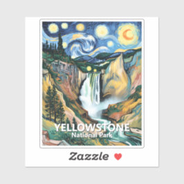 Adesivo Custom Text Yellowstone Falls Van Gogh Colorful