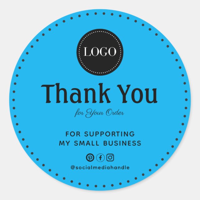 Adesivo Custom Thank You For Supporting My Small Business (Frente)