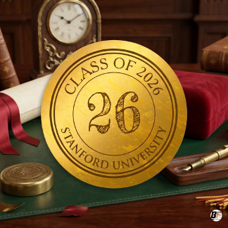 Adesivo Custom University Class of 2026 Gold Graduation 