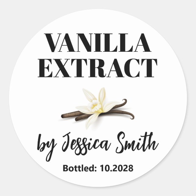 Adesivo Custom Vanilla Extract Label (Frente)