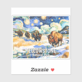 Adesivo Custom Yellowstone Wildlife Buffalo Vibrant Nature