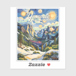 Adesivo Custom Yosemite Tunnel View Winter Van Gogh Style