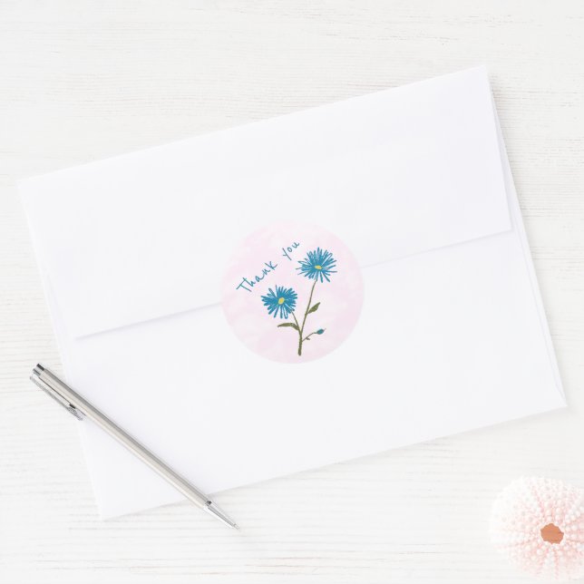 Adesivo Customizable Blue Floral Thank You Envelope  (Envelope)