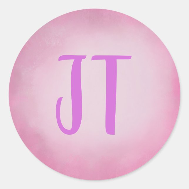 Adesivo Customizable Elegant Pink Watercolour Round Frame (Frente)
