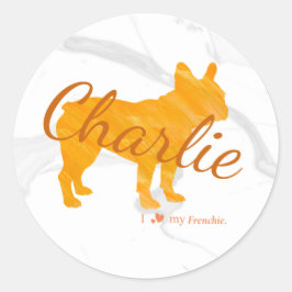 Adesivo Customizable French Bulldog Pastel Orange Frenchie