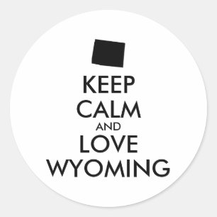 Adesivo Customizable KEEP CALM and LOVE WYOMING