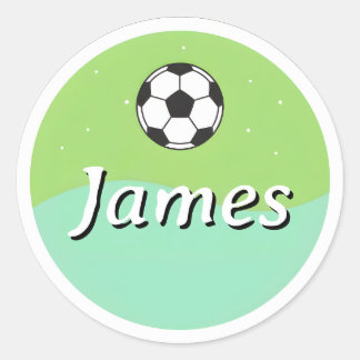 Adesivo Customizable Kids Name Sticker– Soccer Ball Design