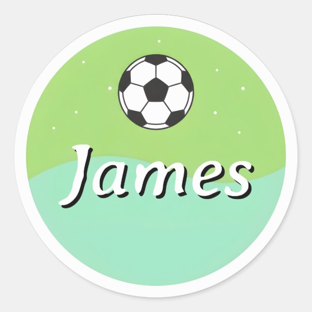Adesivo Customizable Kids Name Sticker– Soccer Ball Design (Frente)