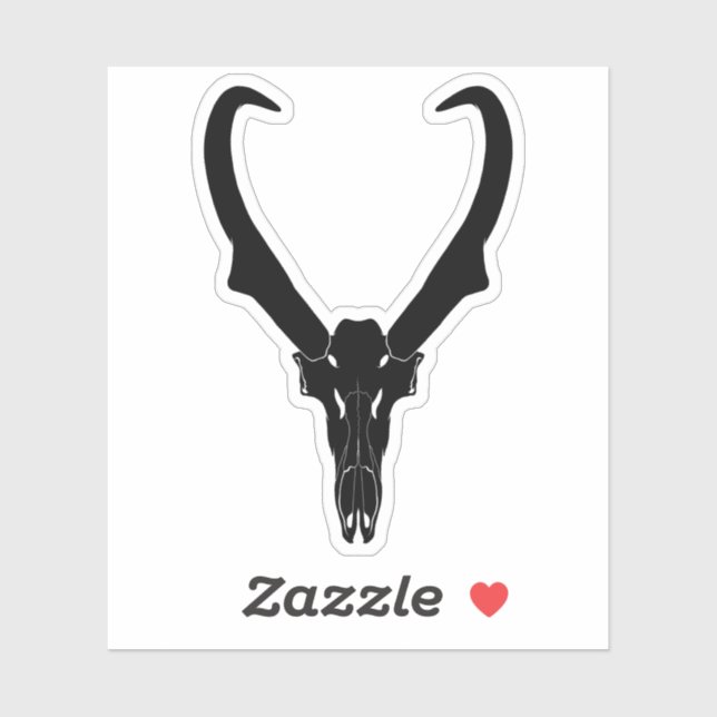 Adesivo Customizable Pronghorn Skull (Folha)