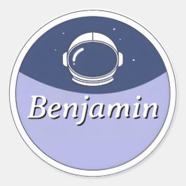 Adesivo Customizable Round Kids Name Sticker