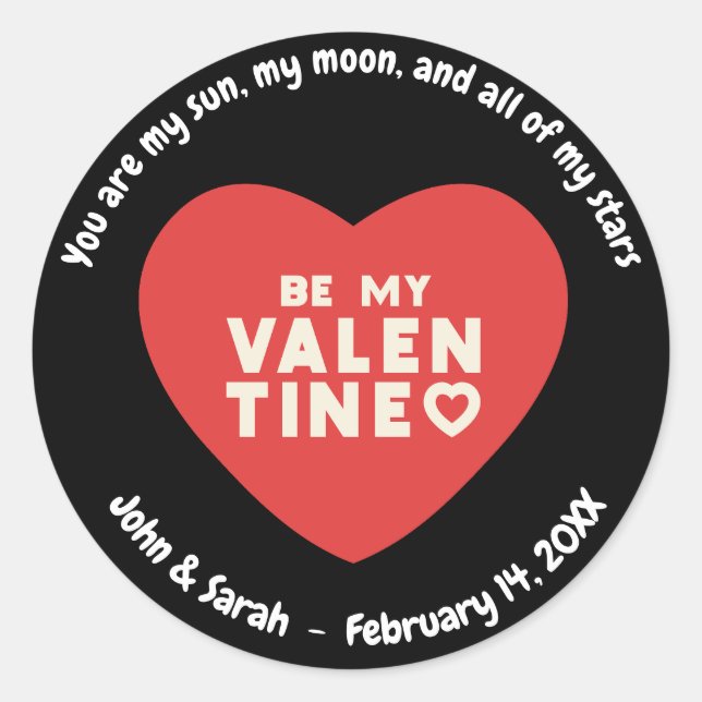 Adesivo Customizable Valentine's Day Heart (Frente)