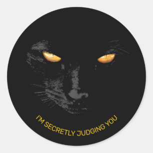 Adesivo Customizável engraçado dos olhos de gato preto