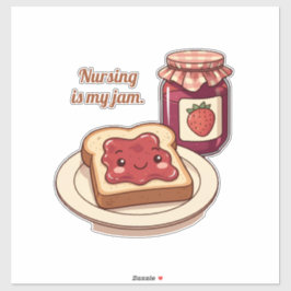 Adesivo [Customize] is my jam - cute jam and toast cartoon