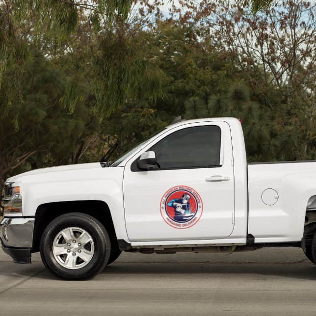Adesivo Customize Red White Blue Welding Contractor Truck (Criador carregado)