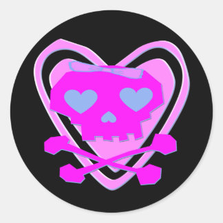 ADESIVO CUTA E GAROTA EMO SKULL E CROSSBONES