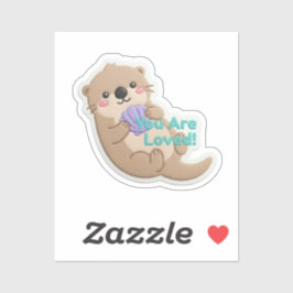 Adesivo Cute 3D Otter "You Are Loved" Digital Sticker