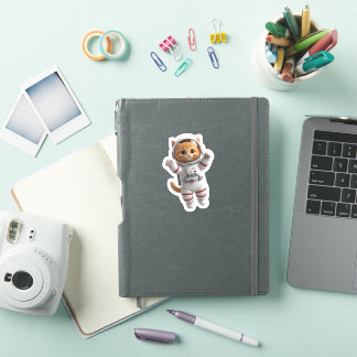 Adesivo Cute 3D Space Astronaut Cat Die-Cut Sticker - Kawa