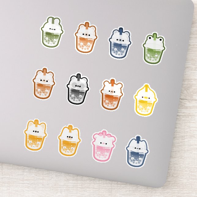 Adesivo Cute Animal Boba Tea (Detalhe)