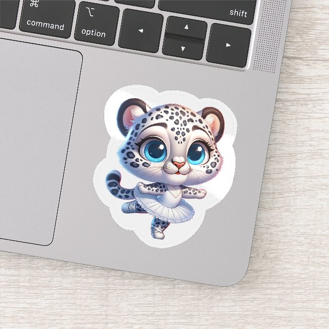 Adesivo Cute Anime Kawaii Balerina Snow Leopard Stickers (Detalhe)