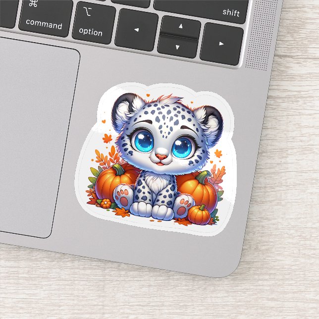 Adesivo Cute Anime Thanksgiving Snow Leopard Stickers (Detalhe)