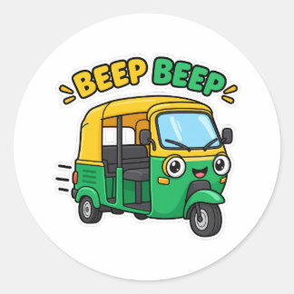 Adesivo Cute Auto Rickshaw Beep Beep