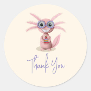Adesivo Cute Axolotl Obrigado 