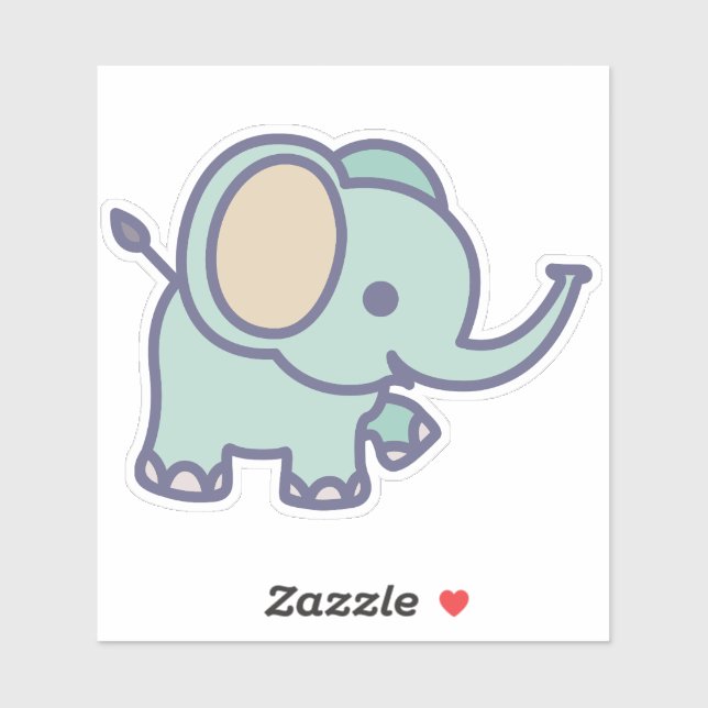 Adesivo Cute Baby Elephant Cartoon-47767 (Folha)