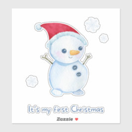 Adesivo Cute Baby Snowman First Christmas