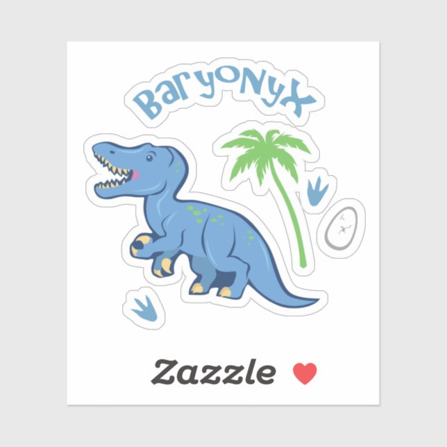 Adesivo Cute Baryonyx (Folha)