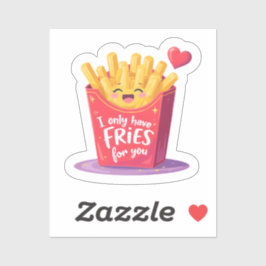Adesivo Cute Batata Frita de Dia dos Namorados Trocadilho