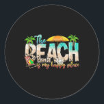 Adesivo Cute Beach É O Meu Lugar Feliz Para Homens Mulhere<br><div class="desc">Cute Beach É O Meu Lugar Feliz Para Homens Mulheres</div>