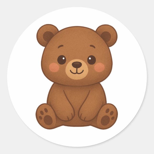 Adesivo Cute Bear Sticker – Adorable Kawaii Teddy Bear Ill (Frente)