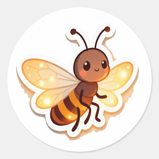 Adesivo Cute Bee Cartoon Sticker (Frente)