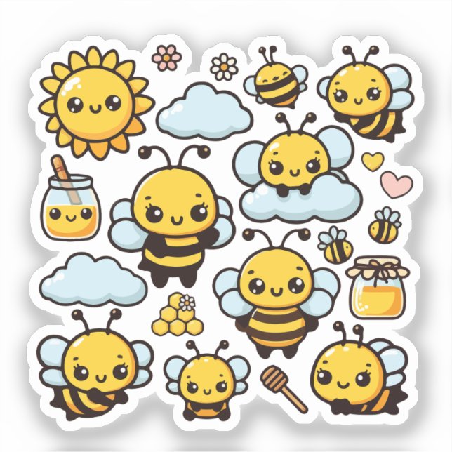 Adesivo Cute bees  (Frente)